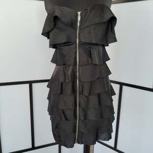 Whimsical Goth Ruffle  Dress Zipper Small